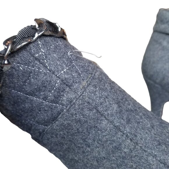 Platform stiletto ankle booties size 7.5 gray quilted - Picture 12 of 12
